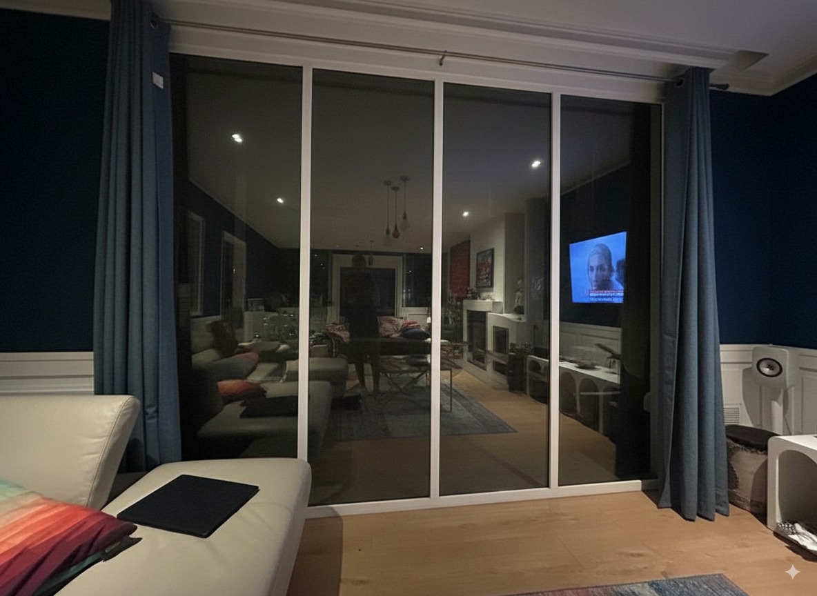 After - New glass doors installed